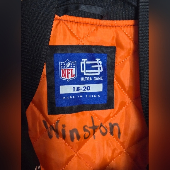 Youth NFL Cincinatti Bengals Embroidered Logo Varsity Jacket Sportscore, 18/20 - Picture 4 of 4